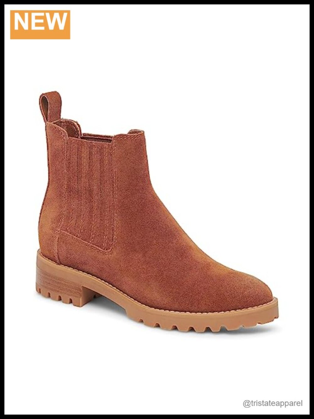 Water Resistant Suede Ankle Bootie Block Heel Pull-On